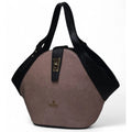 Women's Polyurethane Floral Printed Hexagonal Satchel Handbag with Adjustable Strap (Purple)