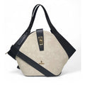 Women's Polyurethane Floral Printed Hexagonal Satchel Handbag with Adjustable Strap (White)