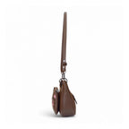 Women's Polyurethane Floral Embroidered Crossbody Sling Bag with Adjustable &amp; Removable Strap (Brown)