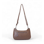 Women's Polyurethane Floral Embroidered Crossbody Sling Bag with Adjustable &amp; Removable Strap (Brown)