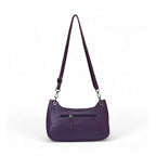 Women's Polyurethane Floral Embroidered Crossbody Sling Bag with Adjustable &amp; Removable Strap (Purple)
