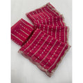 Women's Jimmy Choo Embellished Saree With Unstitched Blouse 5.5Mtr?(Pink)