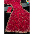 Women's Jimmy Choo Embellished Saree With Unstitched Blouse 5.5Mtr?(Pink)