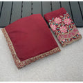 Women's Georgette Embellished Saree With Unstitched Blouse 5.5Mtr?(Maroon)