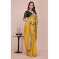 Women's Georgette Embellished Saree With Unstitched Blouse 5.5Mtr?(Yellow)