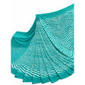Women's Georgette Printed Saree With Unstitched Blouse 5.5Mtr (Teal)