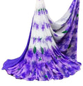 Women's Georgette Floral Printed Saree With Unstitched Blouse 5.5Mtr (White-Purple)