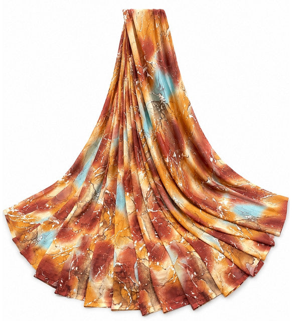 Women's Georgette Printed Saree With Unstitched Blouse 5.5Mtr (Multi)