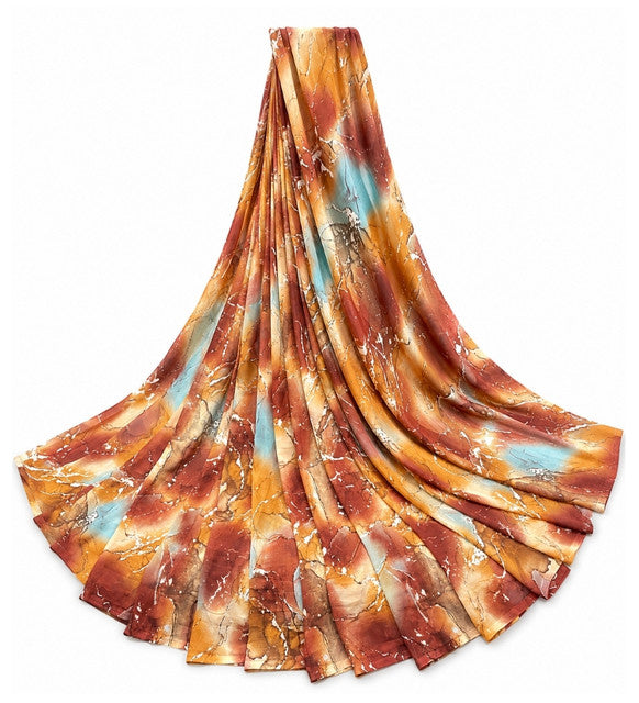 Women's Georgette Printed Saree With Unstitched Blouse 5.5Mtr (Multi)