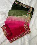 Women's Georgette Embroidered Saree With Unstitched Blouse 5.5Mtr (Multi)