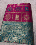 Women's Jacquard Printed Saree With Unstitched Blouse 5.5Mtr (Magenta)