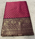 Women's Jacquard Printed Saree With Unstitched Blouse 5.5Mtr (Pink)