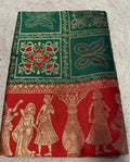 Women's Jacquard Printed Saree With Unstitched Blouse 5.5Mtr (Green)