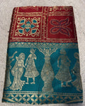 Women's Jacquard Printed Saree With Unstitched Blouse 5.5Mtr (Maroon)