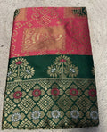 Women's Jacquard Printed Saree With Unstitched Blouse 5.5Mtr (Pink)