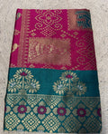 Women's Jacquard Printed Saree With Unstitched Blouse 5.5Mtr (Magenta)