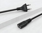 2Pin Universal AC Power Cord Wire 2.3m (7.5 ft) Compatible with LED TV, Printer, Laptop, PC, Camera (Black)