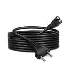 2Pin Universal AC Power Cord Wire 2.3m (7.5 ft) Compatible with LED TV, Printer, Laptop, PC, Camera (Black)