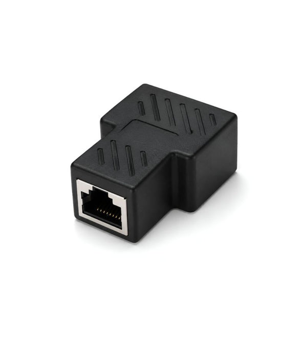 RJ45 Splitter Female Ethernet LAN Network Adapter, 8P8C Internet Cable Coupler for Cat5/Cat5e/Cat6/Cat7 Compatible with Laptop, Computer, Router & Modem (Black)