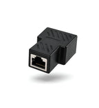 RJ45 Splitter Female Ethernet LAN Network Adapter, 8P8C Internet Cable Coupler for Cat5/Cat5e/Cat6/Cat7 Compatible with Laptop, Computer, Router & Modem (Black)