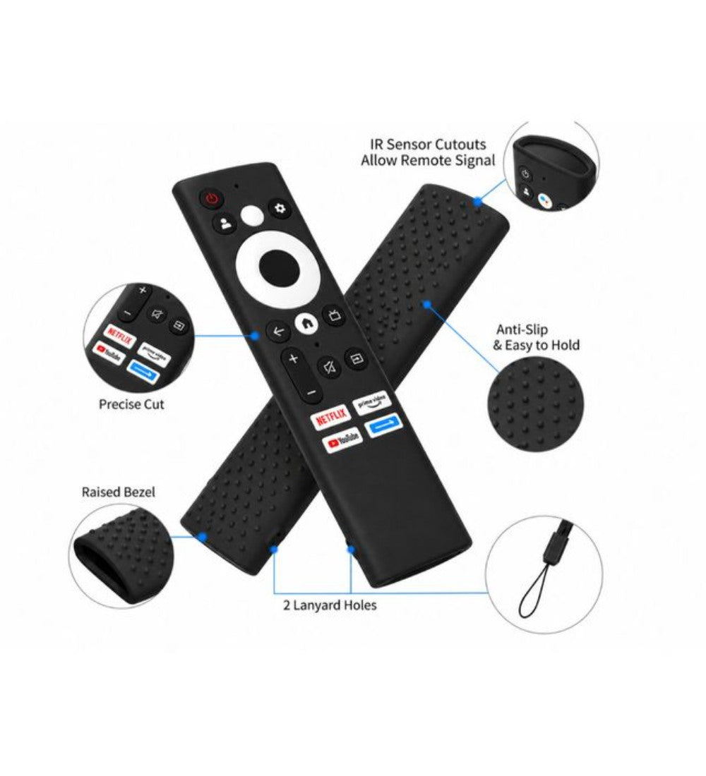 Silicone Protective Cover for Croma Smart TV Remote � Soft Silicone Case Only (Black)