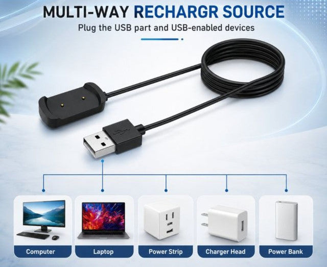 Fast Magnetic Charger Cable Compatible with Amazfit GTR 2/GTR 2e/GTR 2 eSIM/GTS 2/GTS 2e/GTS 2 Mini/Bip U/Bip U Pro & Pop Pro Smartwatch, 1m (3.3 ft) (Black)