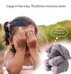 Wool Peek-a-Boo Musical Elephant Plush Toy (Grey-Pink)
