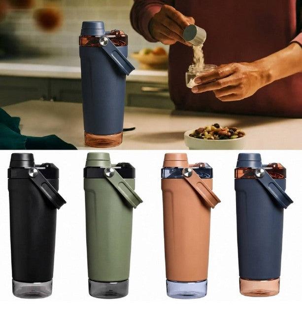 Stainless Steel Gym Water Bottle with Carry Strap (Multicolor)