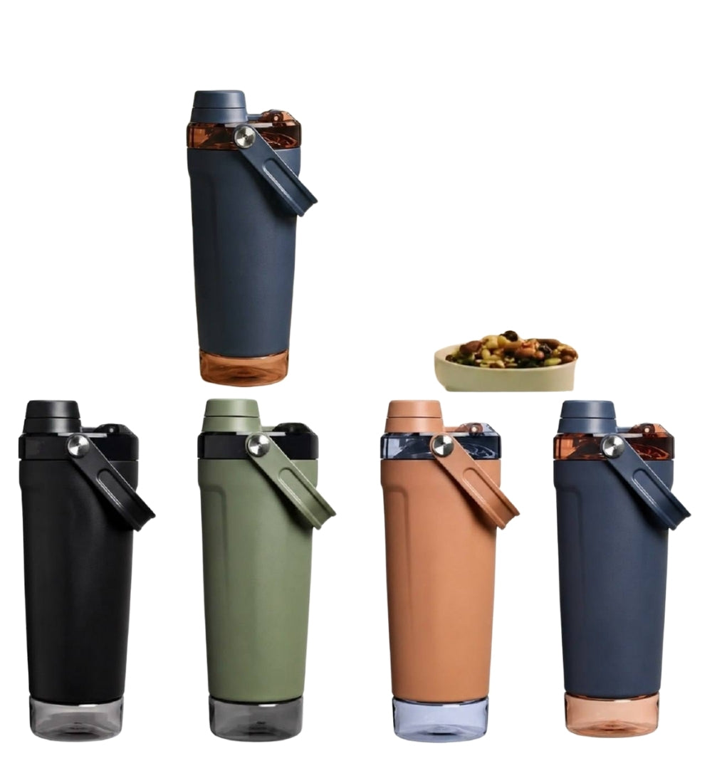 Stainless Steel Gym Water Bottle with Carry Strap (Multicolor)