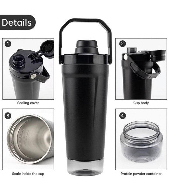 Stainless Steel Gym Water Bottle with Carry Strap (Multicolor)