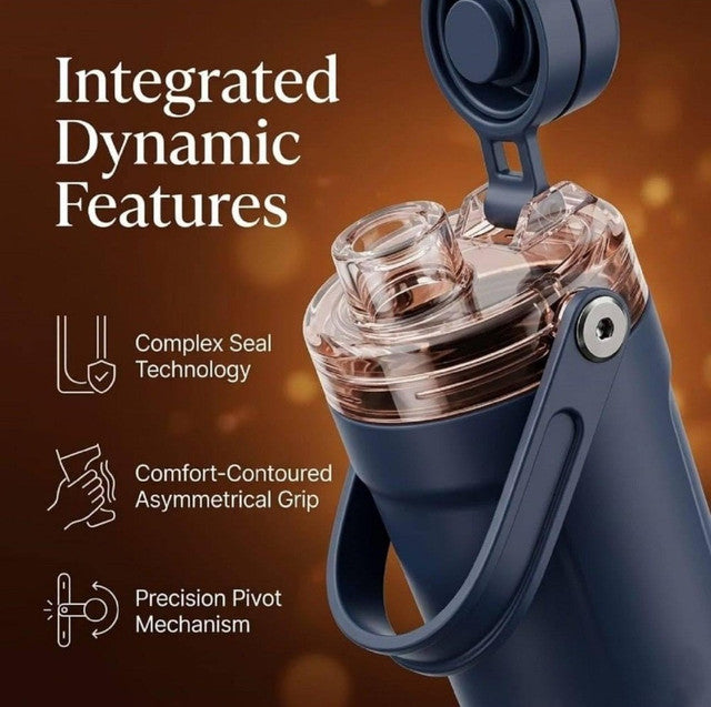 Stainless Steel Gym Water Bottle with Carry Strap (Multicolor)