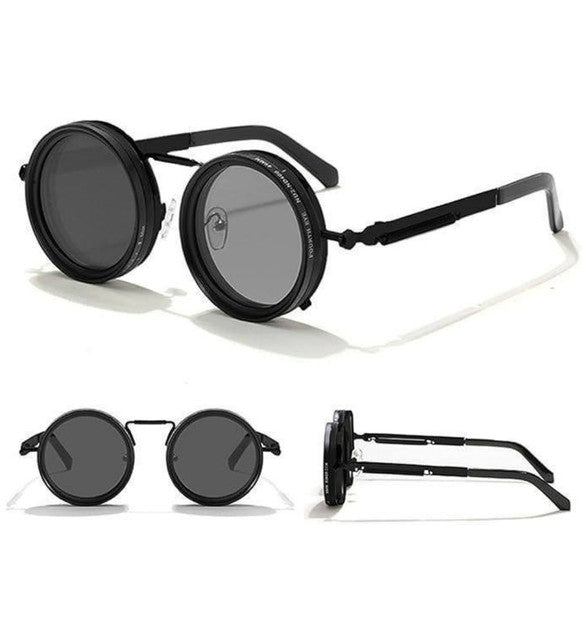 Generic Metal Adjustable Tint Sunglasses (Black)