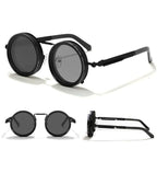 Metal Adjustable Tint Sunglasses (Black)