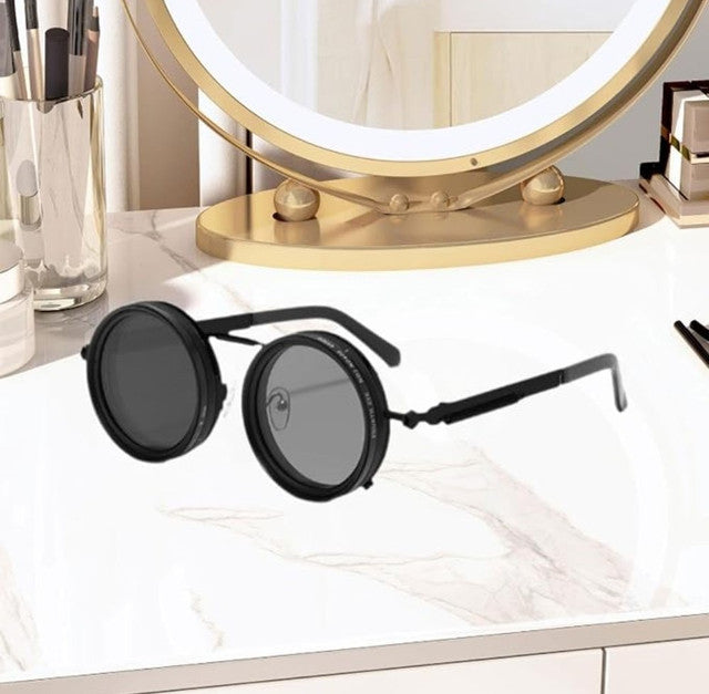 Generic Metal Adjustable Tint Sunglasses (Black)