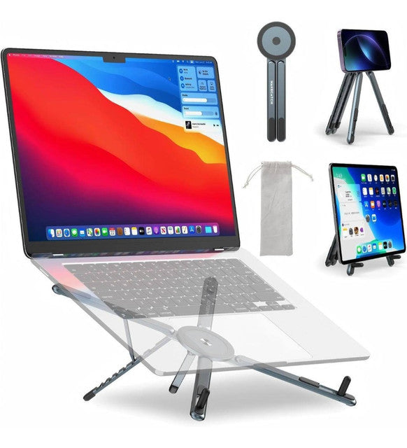 Aluminium Laptop Stand (Grey-Black)