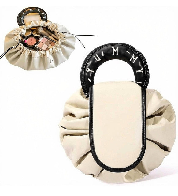 Generic Polyester Lazy Makeup Organizer Bag (Beige-Black)