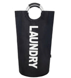 Polyester 90 L Laundry Basket for Clothes Storage Bag (Black)