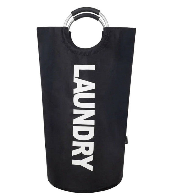 Generic Polyester 90 L Laundry Basket for Clothes Storage Bag (Black)