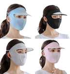 Elastic Women Cap With Mask (Multicolor)