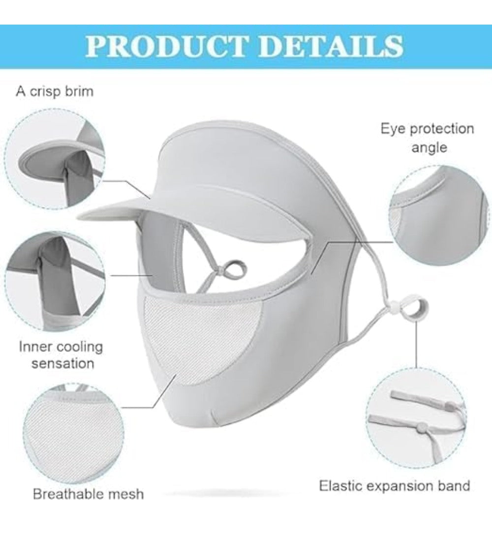 Elastic Women Cap With Mask (Multicolor)