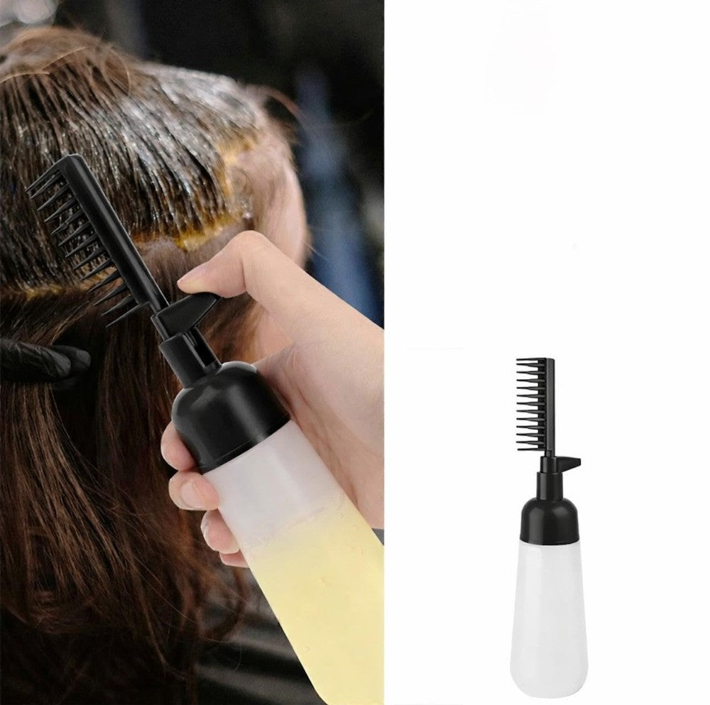 Generic Plastic Root Comb Hair Dye Applicator Bottle (Black)