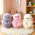 Faux Fur-Plush Head Shaking Owl Toy (Multicolor)