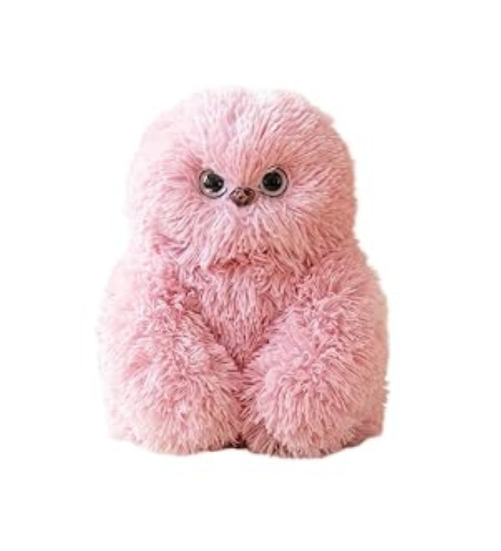 Faux Fur-Plush Head Shaking Owl Toy (Multicolor)