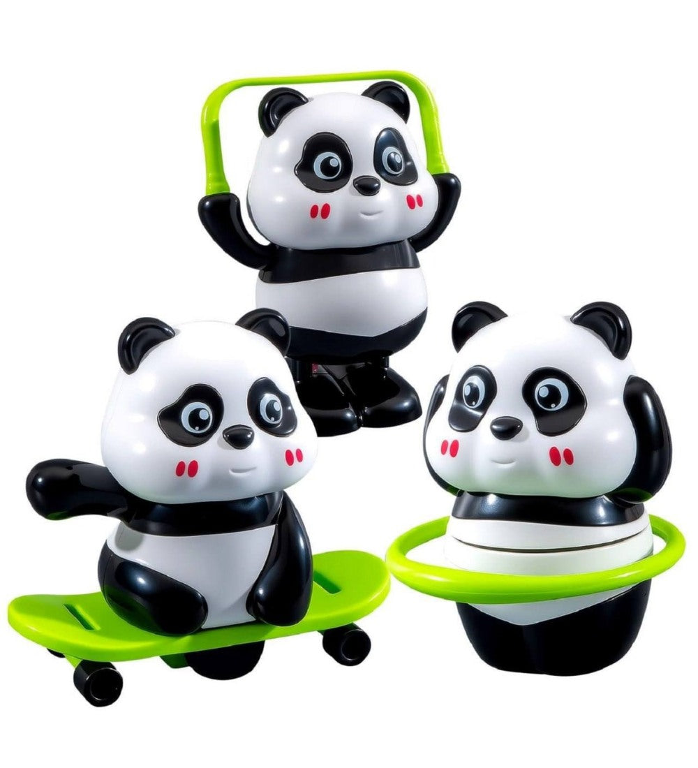 Plastic Cute Panda Action Toy Set (Multicolor)
