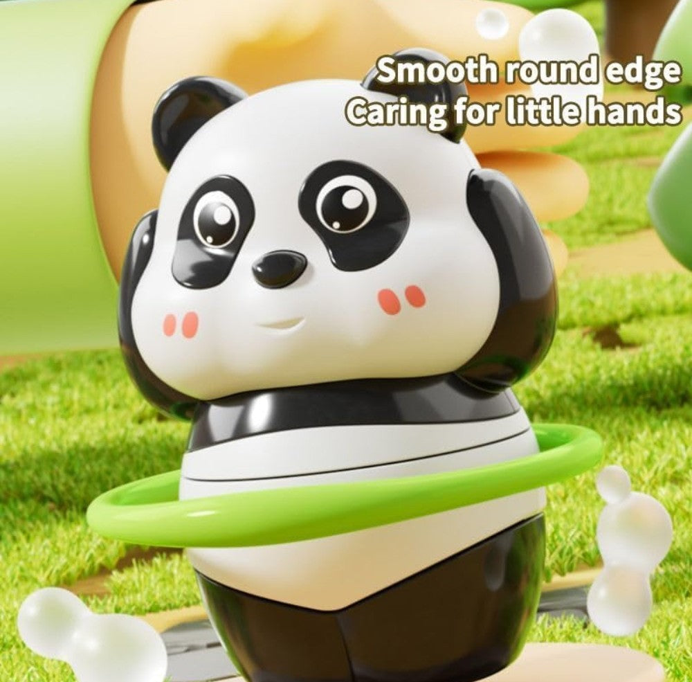 Plastic Cute Panda Action Toy Set (Multicolor)