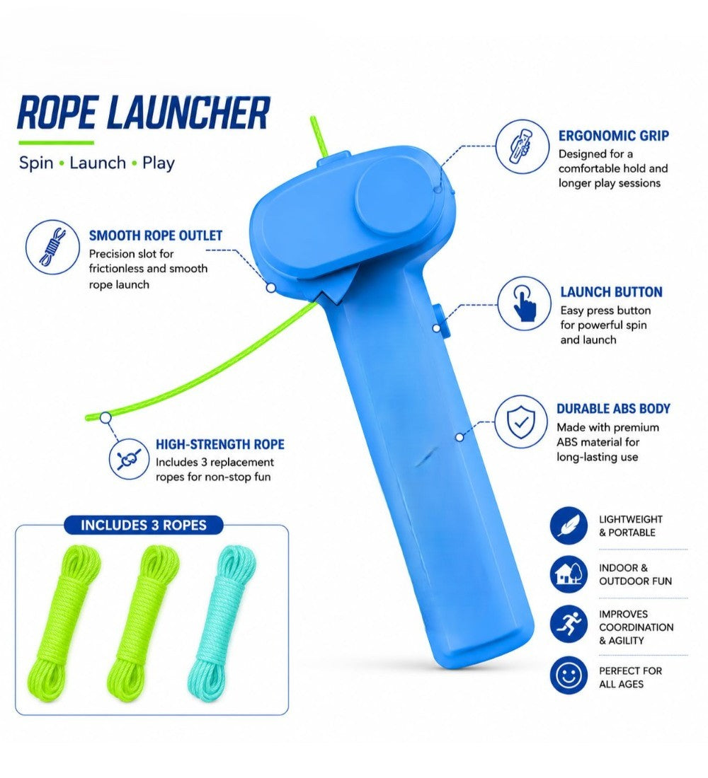 Plastic Rope Launcher Toy (Multicolor)