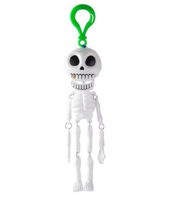 Plastic Skeleton Keychain (White-Green)