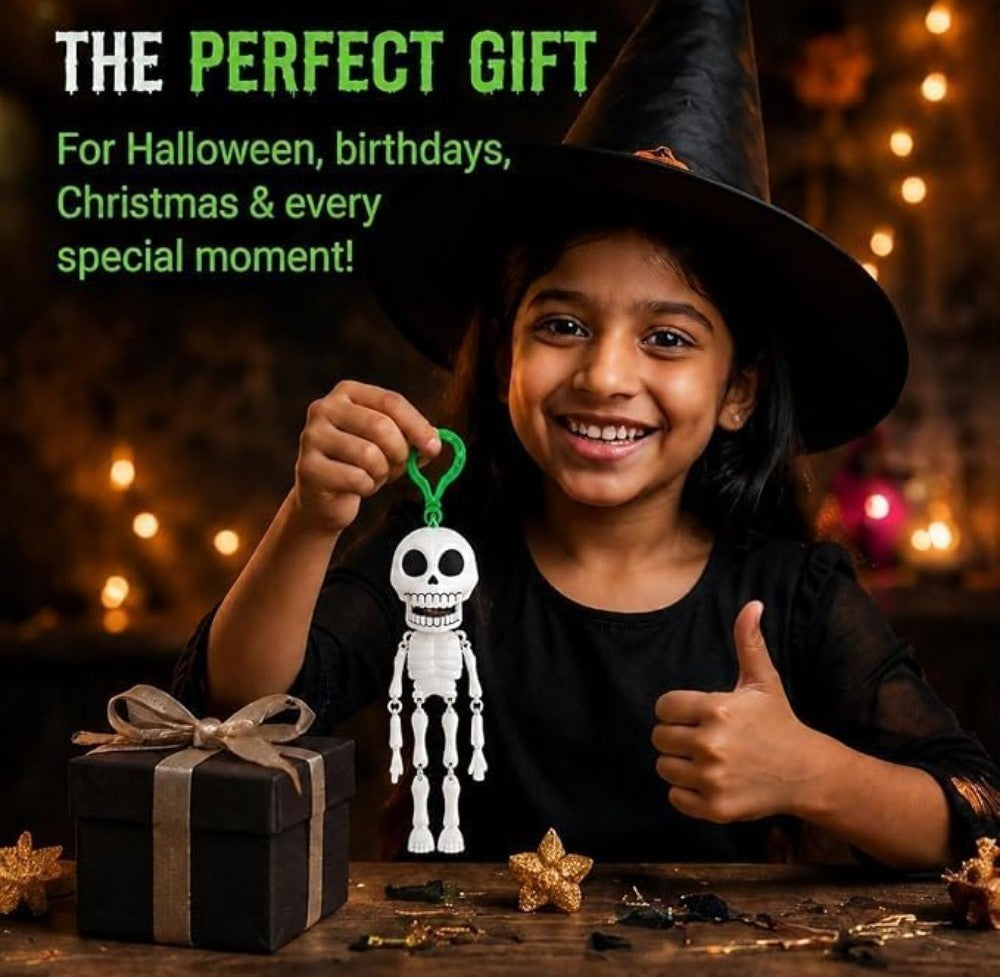 Plastic Skeleton Keychain (White-Green)
