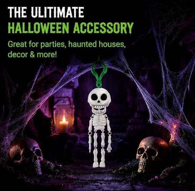 Plastic Skeleton Keychain (White-Green)
