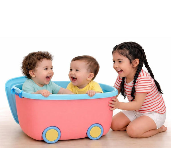 Plastic 45 L Rolling Toy Storage Box� (Multicolor)
